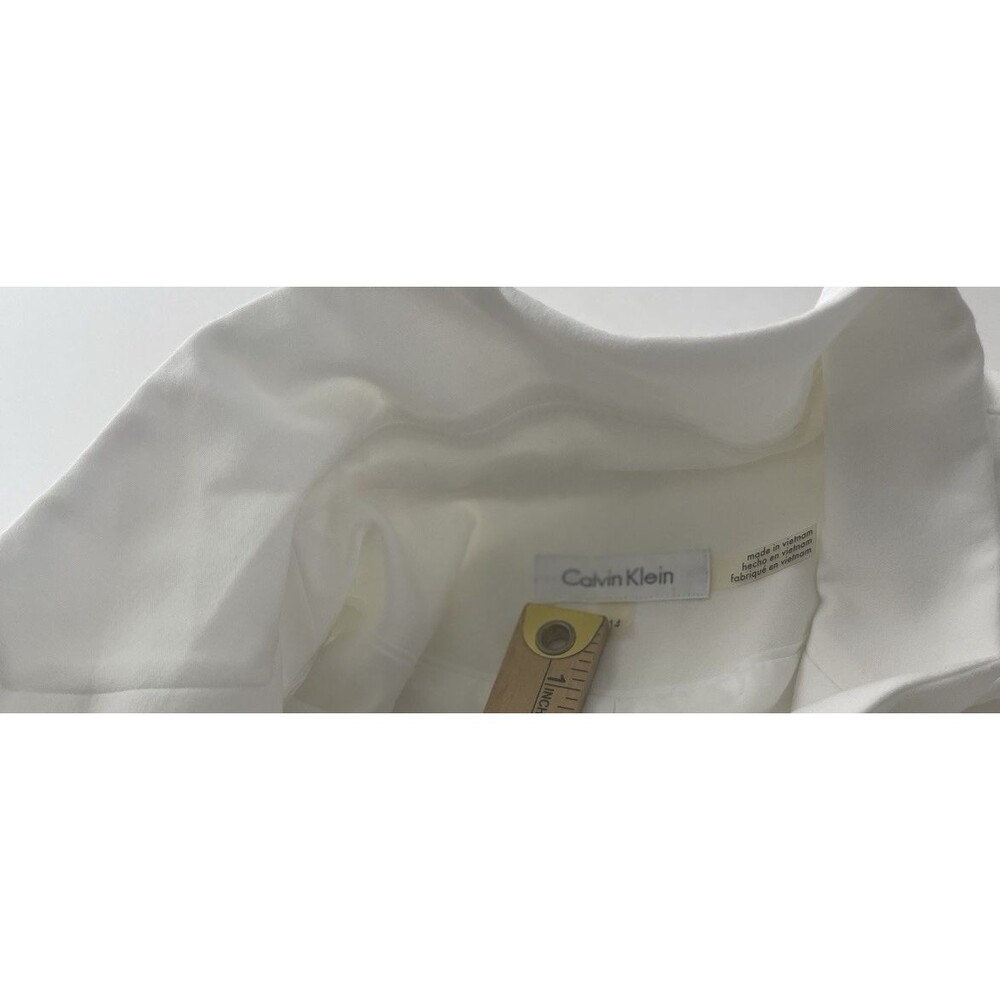 Calvin Klein White Blazer Women One Button Blazers Jacket Size 14 Career O - Picture 4 of 13
